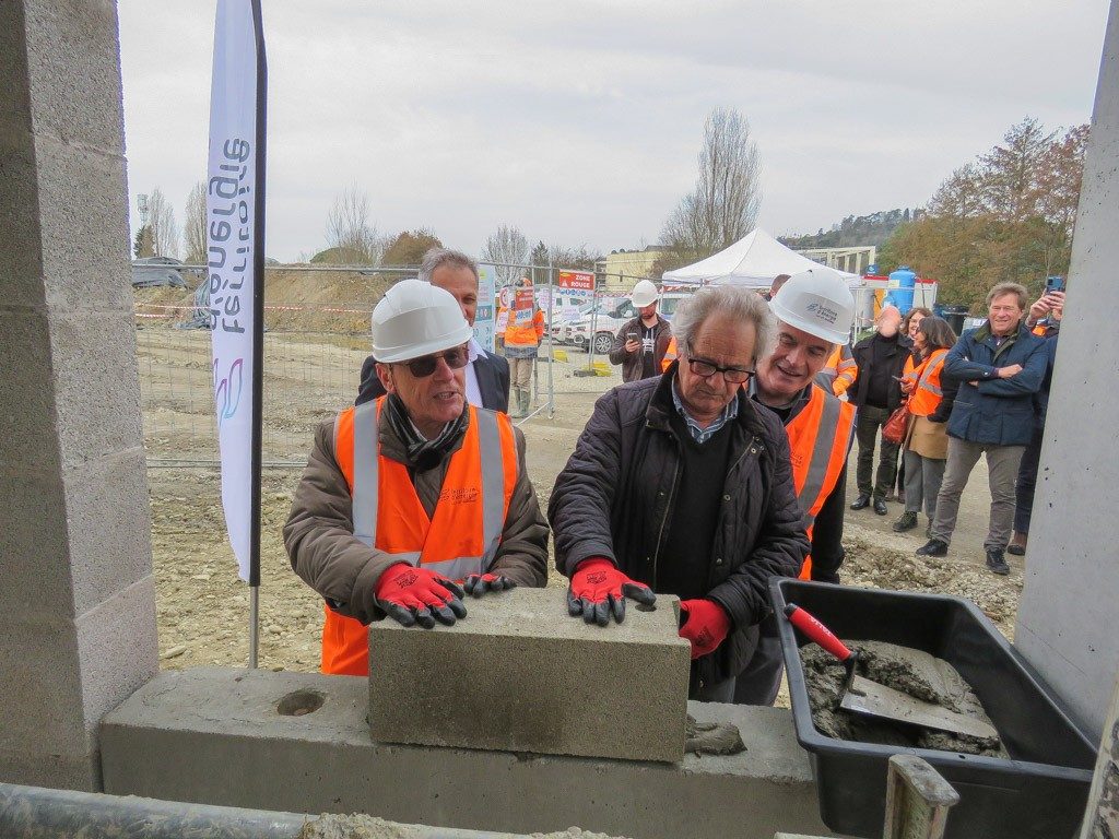 Première pierre, nouveaux locaux de TE 47 à l'écoquartier d'Agen